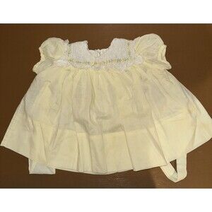 Vintage Cherubs 1950s Smocked 9m Infant Dress With Embroidery EUC